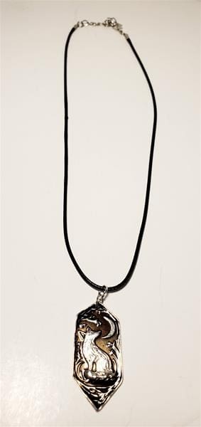 Wolf and moon charm necklace