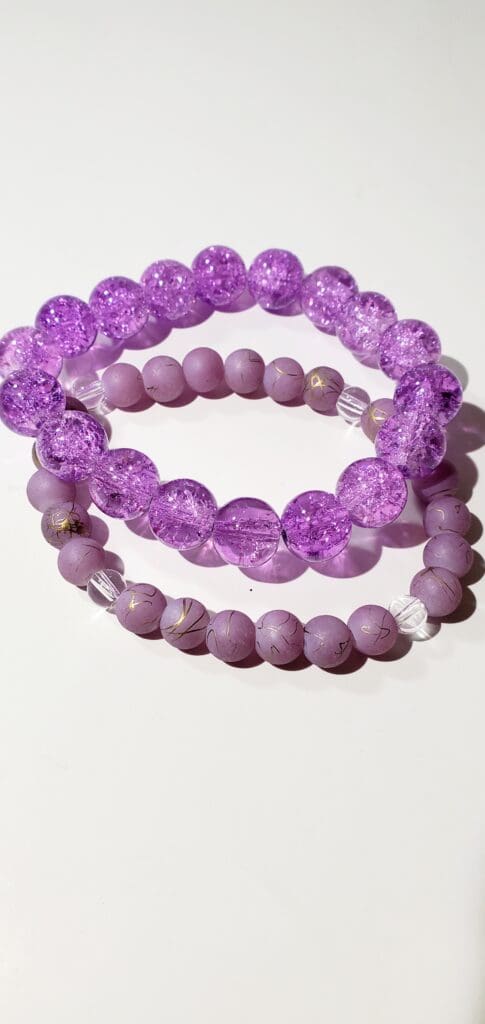 Deep Purple Beads Bracelet Set
