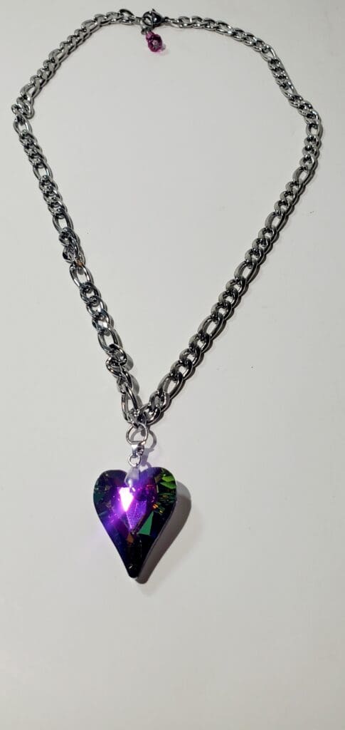 Glass heart necklace