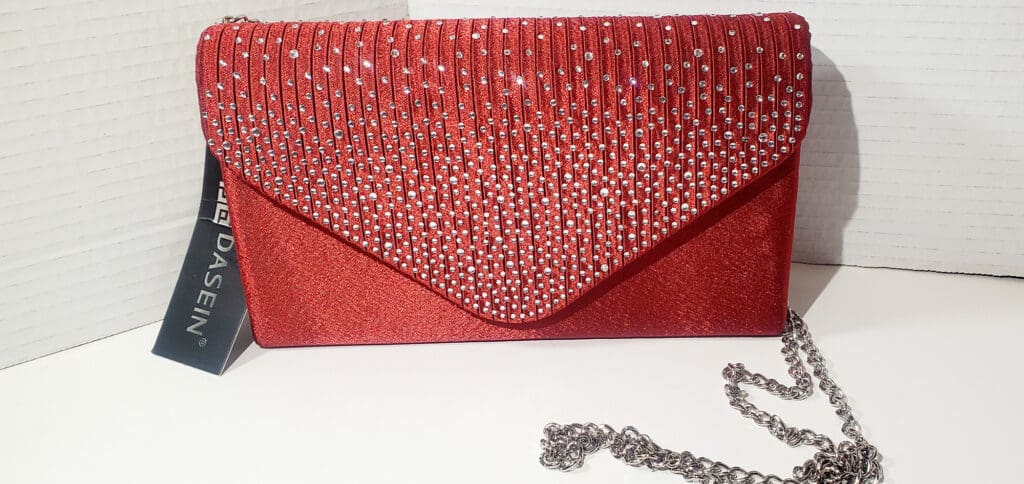 Sparkle red clutch bag